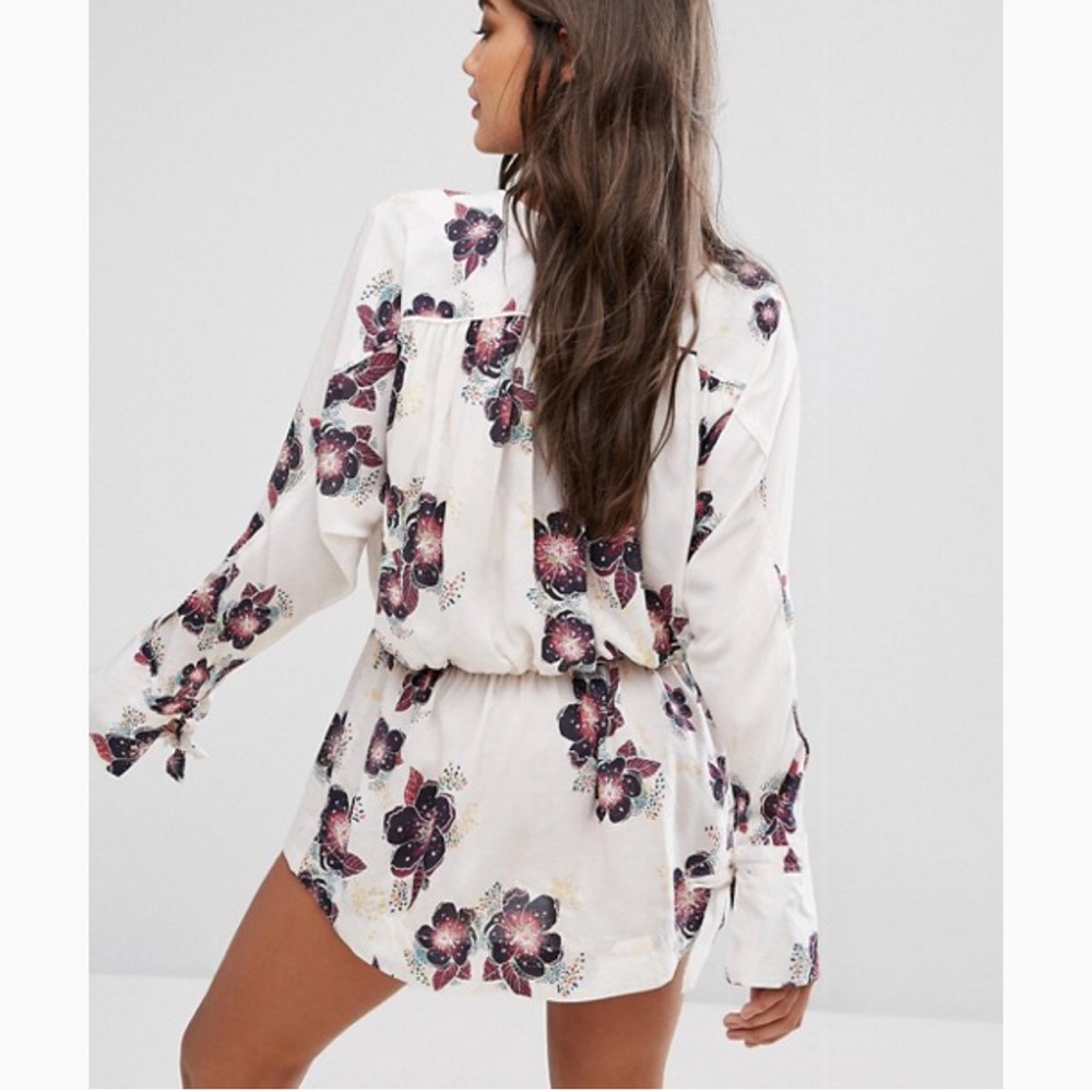 FREE PEOPLE Tuscan Dreams Wrap Blouse Tunic Dress